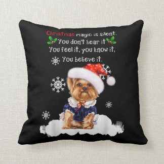 Cojín Decorativo Navidades Yorkshire Terrier Gracioso Yorkie Puppy