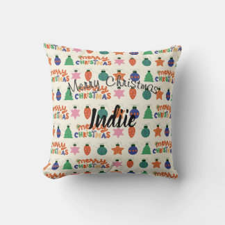 Cojín decorativo navideño de Feliz Personalizado