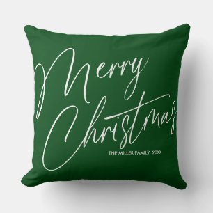 Cojín decorativo navideño de Feliz Personalizado