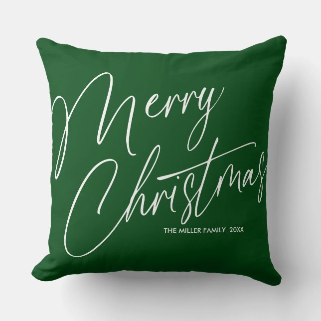Cojín decorativo navideño de Feliz Personalizado (Anverso)