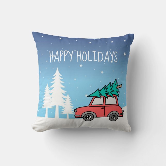 Cojín decorativo navideño de vacaciones (Anverso)