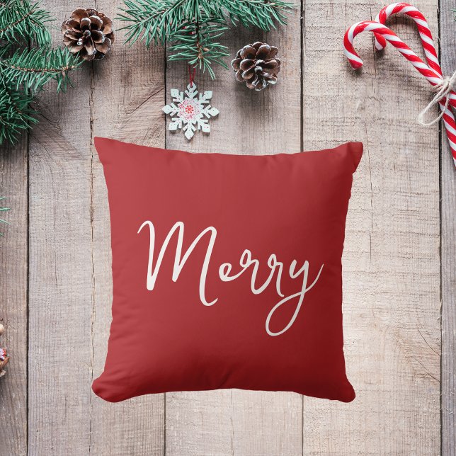 Cojín decorativo navideño Red Merry (Subido por el creador)
