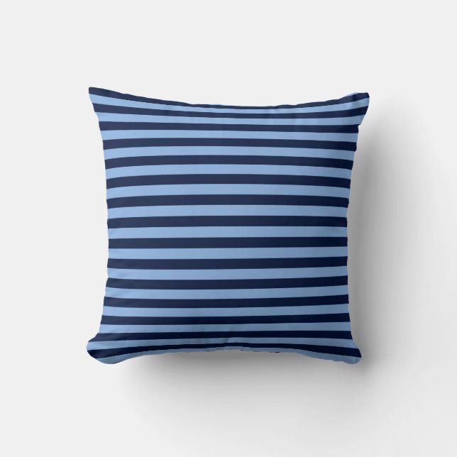 Cojín Decorativo Navy and Denim blue stripes (Anverso)