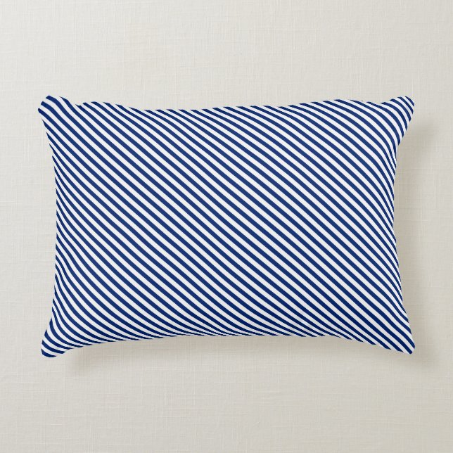 Cojín Decorativo Navy and White Angled Stripes (Anverso)