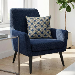 Cojín Decorativo Navy Art Deco Interlaced Rope Pattern