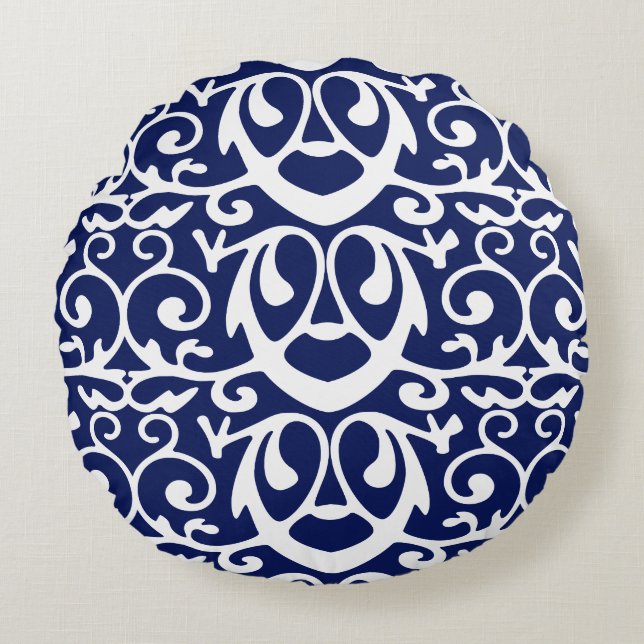 Cojín decorativo Navy Blue and White Elegant (Anverso)