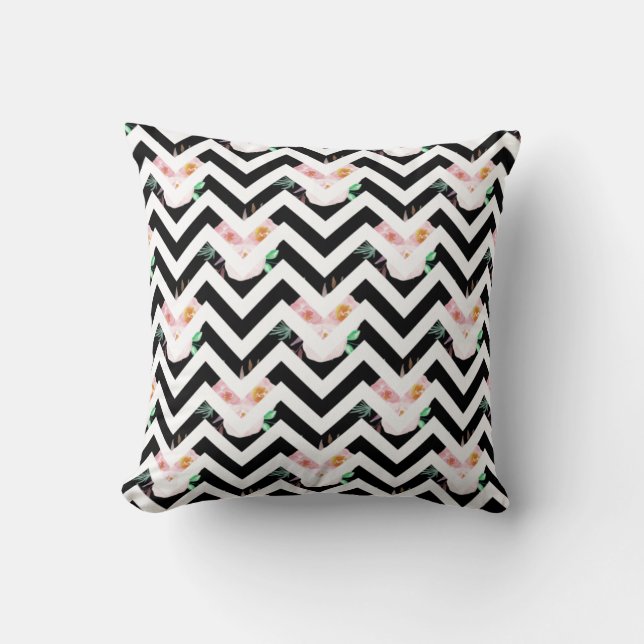 Cojín Decorativo Navy Blue Floral Throw Pillows (Anverso)