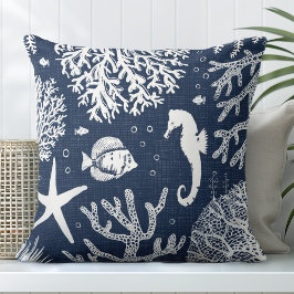 Cojín decorativo Navy Blue Seahorse