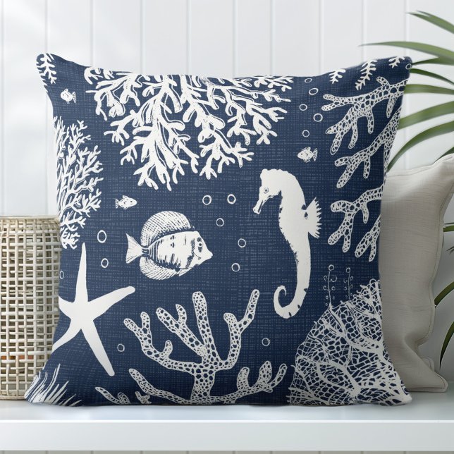Cojín decorativo Navy Blue Seahorse (Subido por el creador)