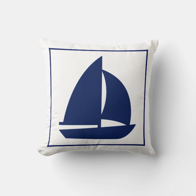 Cojín Decorativo Navy Sailboat (Anverso)