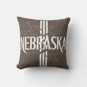 Cojín decorativo Nebraska Art Deco Stripe 16x16