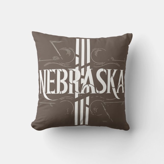 Cojín decorativo Nebraska Art Deco Stripe 16x16 (Anverso)