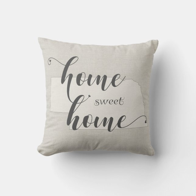 Cojín Decorativo Nebraska - Hogar Sweet Home Burlap-look (Anverso)
