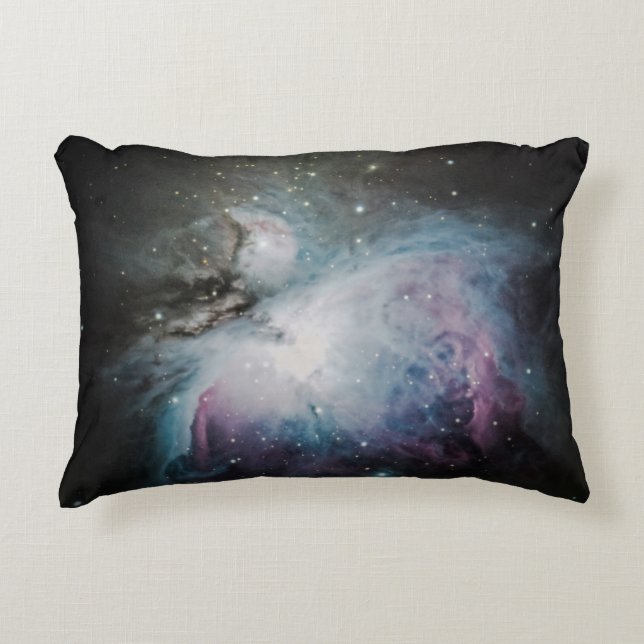Cojín Decorativo Nébula azul, gris y violeta (Anverso)