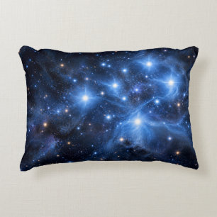 Cojín Decorativo Nebulosa Cósmica Azul Eléctrico