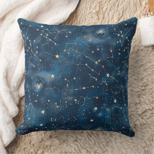 Cojín Decorativo Nebulosa de Estrellas Cósmicas Turquesa Místicas D