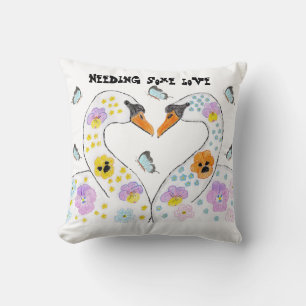 Cojín Decorativo Necesitando algo de amor Cisne