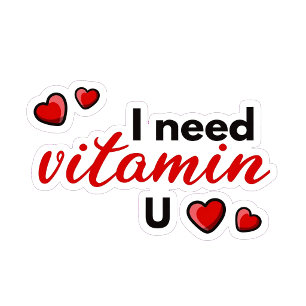 Cojín Decorativo Necesito la vitamina U divertido corazón de cita d