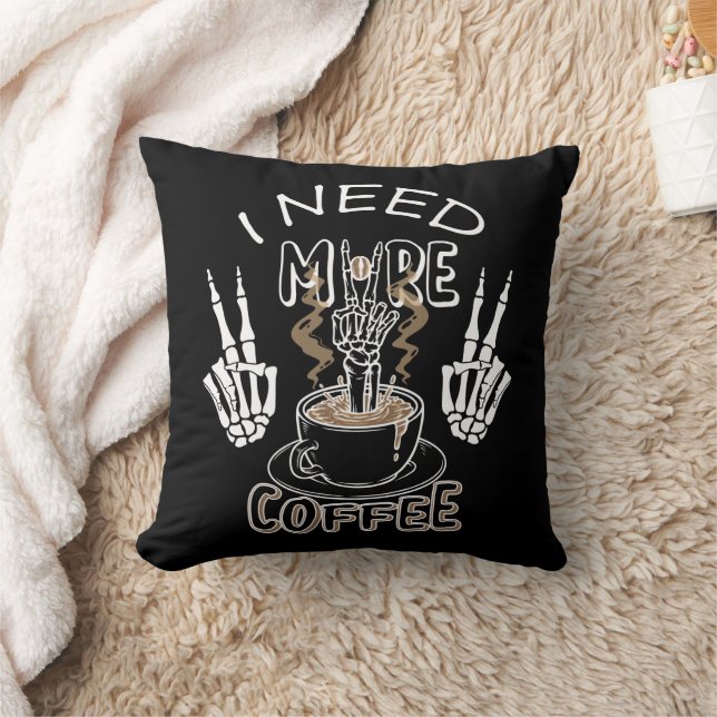 Cojín Decorativo Necesito más regalos de café para Halloween (Manta)