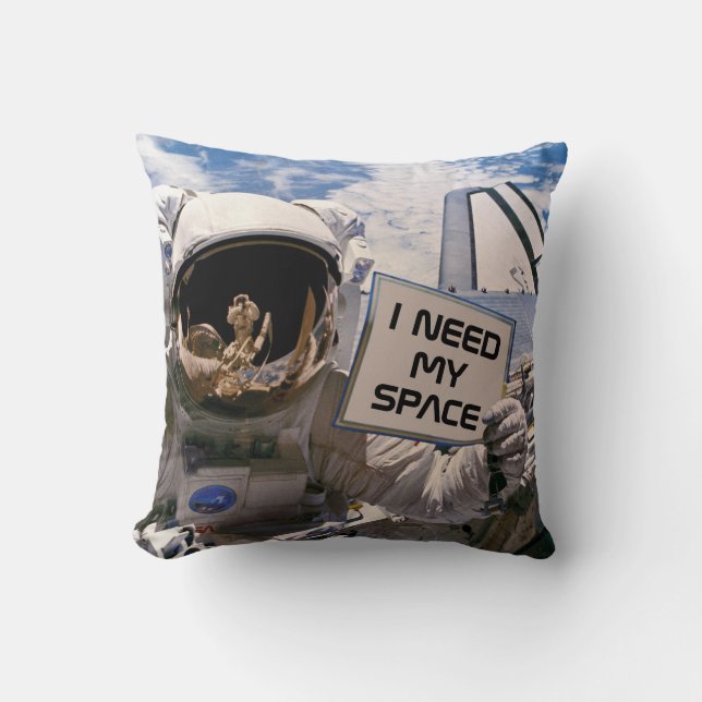 Cojín Decorativo Necesito mi Rótulo de astronauta astronauta de la  (Anverso)