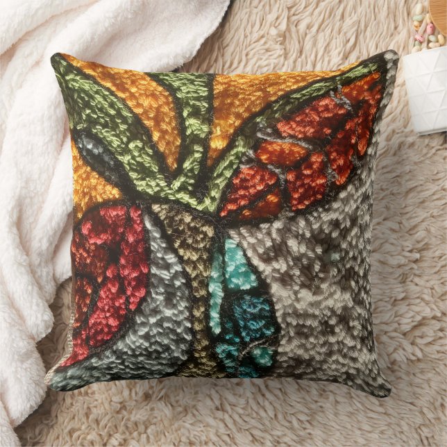 Cojín Decorativo needle punch design abstract leaf and tree pillow (Manta)