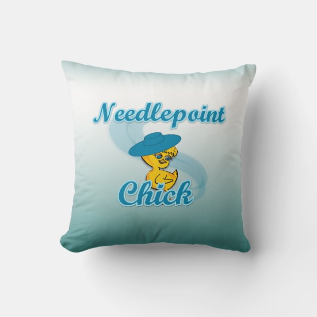 Cojín Decorativo Needlepoint Chick #3 (Anverso)