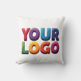 Cojín Decorativo Negocio Simple de Logotipo y Texto Personalizado
