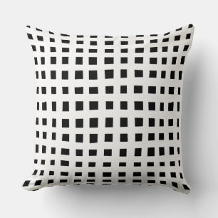 Cojín Decorativo Negrita Grid 091216 - Blanco sobre negro