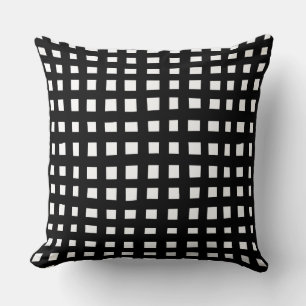 Cojín Decorativo Negrita Grid 091216 - Negro sobre blanco