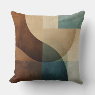 Cojín Decorativo Negrita Marrón Beige Azul Verde Abstracto Colorblo