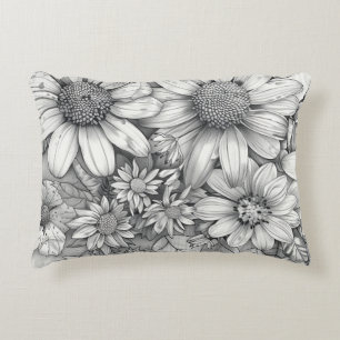 Cojín Decorativo "Negrita mínima - Cita motivacional en blanco y ne