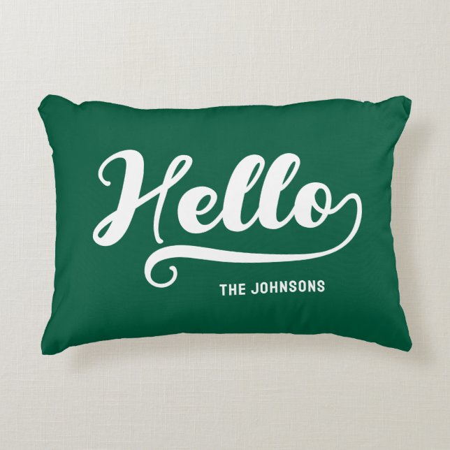 Cojín Decorativo Negrita Retro Hola Swash (Anverso)