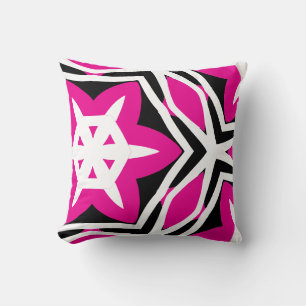 Cojín Decorativo Negrita simple Moderno rosa negro