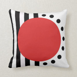 Cojín Decorativo Negro abstracto moderno de la almohada, rojo,