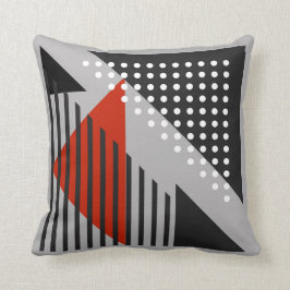 Cojín Decorativo Negro abstracto moderno de la almohada, rojo,