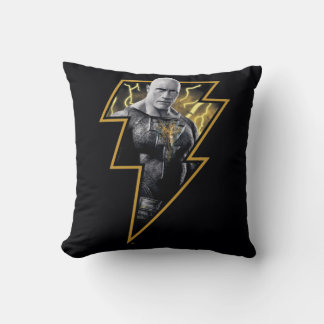 Cojín Decorativo Negro Adam Gray y Gold Lightning Graphic