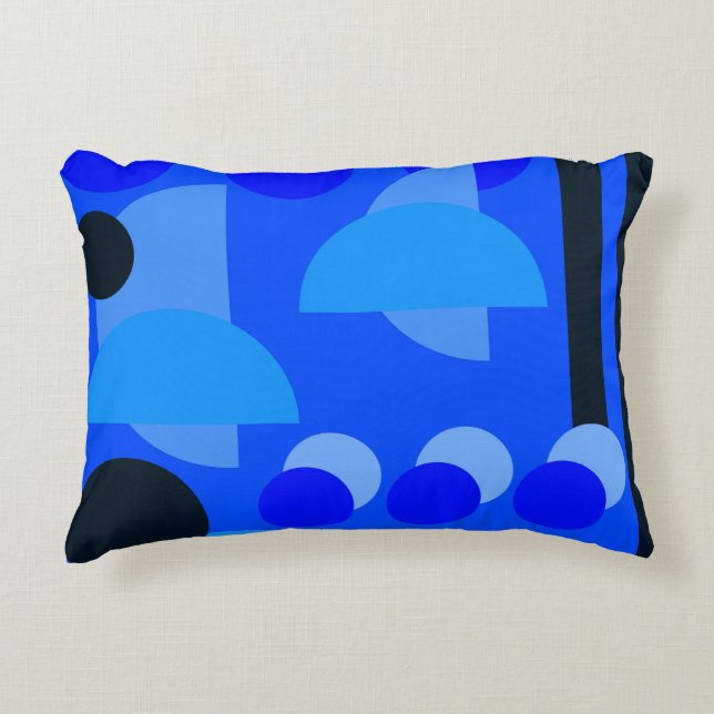 Cojín Decorativo Negro azul abstracto (Anverso)