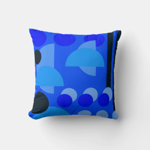 Cojín Decorativo Negro azul abstracto