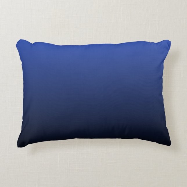 Cojín Decorativo Negro azul real Ombre (Anverso)