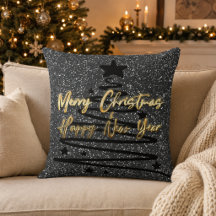 Negro Brillante Dorado Feliz Navidad Feliz Año Nue