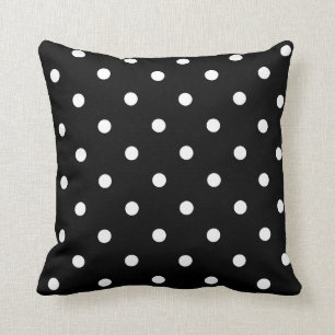 Cojín Decorativo Negro con lunares blancos