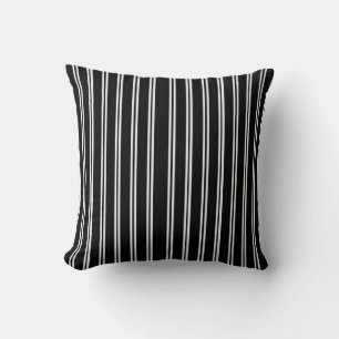 Cojín Decorativo Negro con rayas blancas