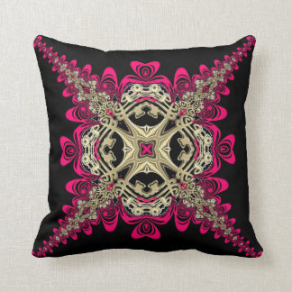 Cojín Decorativo Negro de encaje de las rosas fuertes de los amores