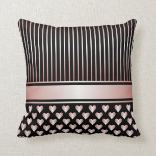 Cojín decorativo negro de las cintas de los