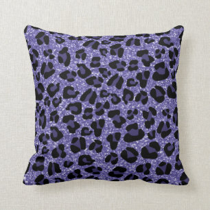 *~* Cojín decorativo negro de leopardo Purpurina