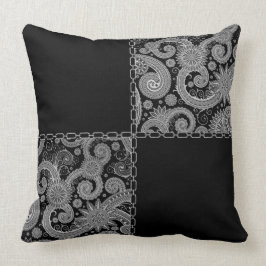 Cojín Decorativo Negro de Paisley encadenado