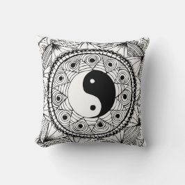 Cojín Decorativo Negro de Yin y de Yang