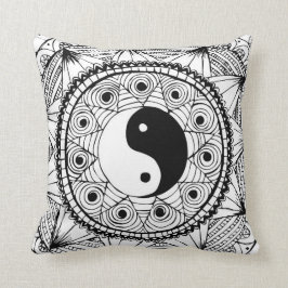 Cojín Decorativo Negro de Yin y de Yang