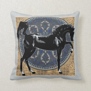 Cojín decorativo negro del caballo
