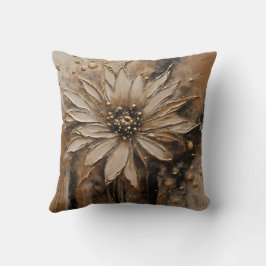 Cojín Decorativo Negro Dorado Beige Floral